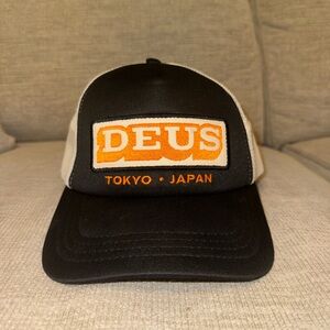 Deus Ex Machina Black and Orange Trucker Hat